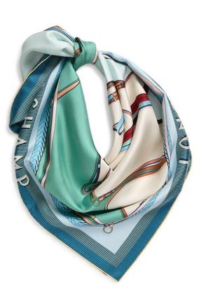 Longchamp Toute Allure Silk Square Scarf in Mint at Nordstrom