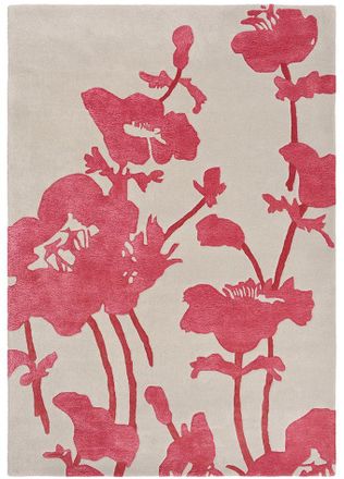 Florence Broadhurst Designer Teppich Floral 300 Poppy - handgetuftet, aus 100% reiner Schurwolle