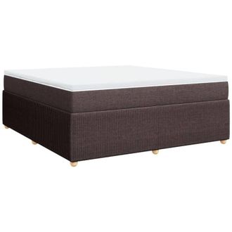 vidaXL Vidaxl - Cama Box Spring Con Colch&oacute;n Tela Marr&oacute;n Oscuro 180x200 Cm