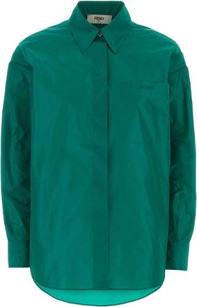 Fendi Turquoise Taffetas Shirt