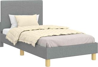 vidaXL Cama Para Ni&ntilde;os Con Cabecero Gris Claro 80 X 160 Cm Tela Vidaxl