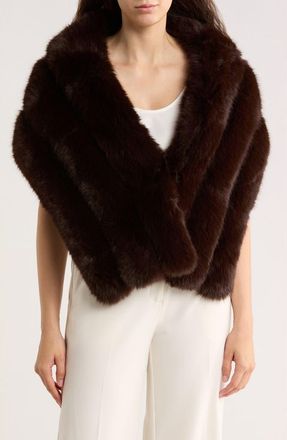 La Fiorentina Faux Fur Caplet in Brown at Nordstrom Rack