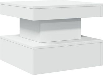 vidaXL Vidaxl - Mesa De Centro Con Luces Led Blanco 50x50x40 Cm