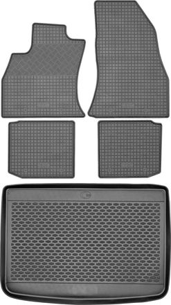 OEM Juego De Alfombrillas De Goma Para Fiat 500l Minivan Del 2012 + Alfombrilla Para El Maletero