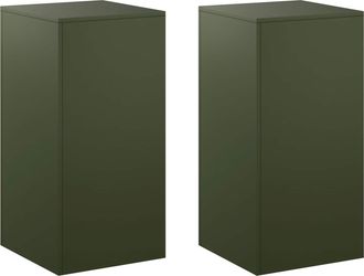 vidaXL Soporte De Plantas 2 Pcs Verde Oliva 40 X 40 X 80 Cm Acero Vidaxl