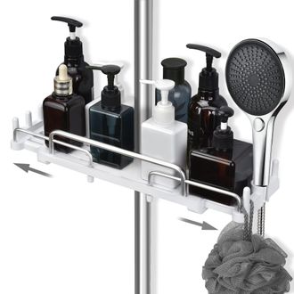 OEM Estante De Ducha Telesc&oacute;pico De 32-48 Cm, Estante De Ba&ntilde;o Colgante Sin Taladrar, Estante De Almacenamiento Para Barra De Ducha De 18 A 25 Mm (blanco)