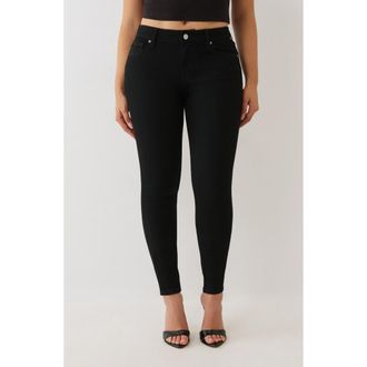True Religion Jennie Mid Rise Skinny Jeans in Black Rinse at Nordstrom Rack, Size 27