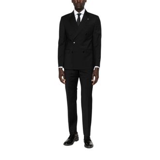 Manuel Ritz Double Breasted Suits, male, Black, Size: 2XL Double Breasted Suit