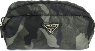 Prada Black Khaki Nylon Pouch (Pre-Owned)