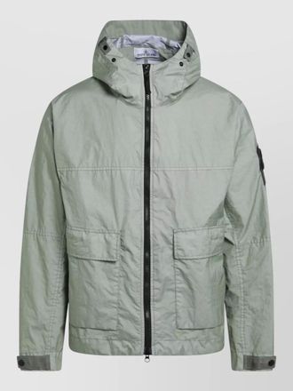Stone Island hooded jacket adjustable cuffs front pockets