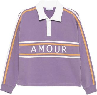 Maison Labiche Polo Shirts, female, Purple, XS, Purple Stripe Polo Jumper