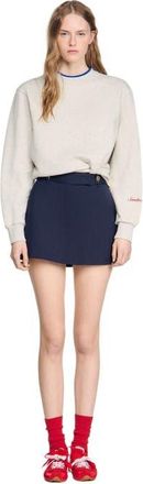 Sandro Striped wool skort in Navy Blue at Nordstrom, Size 34