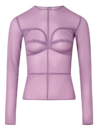 pushBUTTON Blouse met vlakken en lange mouwen - Paars
