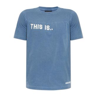 Dsquared2 T-Shirts, male, Blue, Size: 3XL Logo T-Shirt