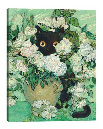 Fairchild Paris Van Gogh Bouquet With Black Cat By Kristie Millan Wall Art