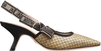 Dior iviera JAdior Slingback Pump - Dames - Pumps - Beige - 36 EU - Katoen - Schoenen