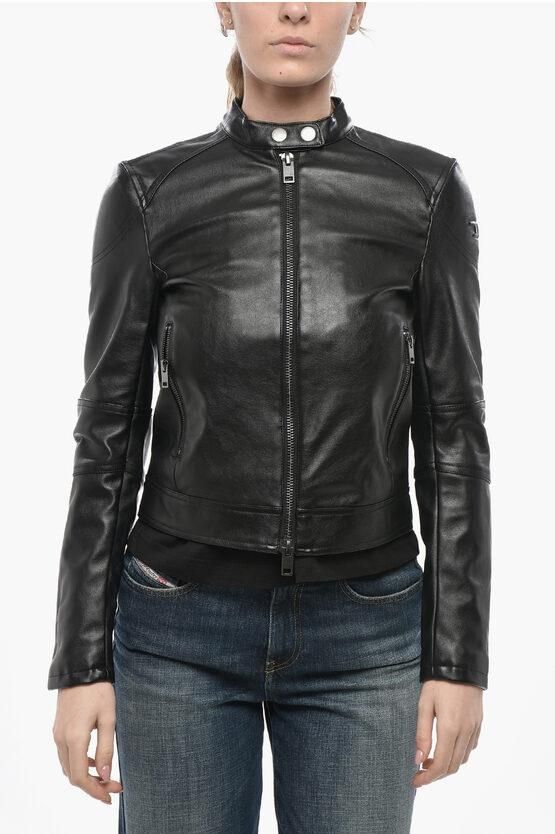 Vegan Leather Jacket L-SUZA-R with Zip on Sleeve size Xxs