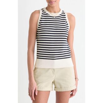 Vineyard Vines Stripe Sweater Tank in Stripe Nautical Navy at Nordstrom, Size X-Large