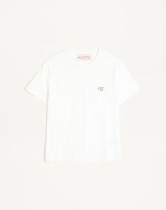 Valentino T-Shirt In Cotone Con Patch VLogo Uomo AVORIO 3XL