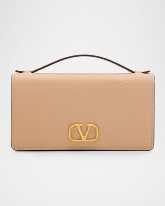 Valentino Garavani VLOGO Calfskin Leather Wallet on Chain