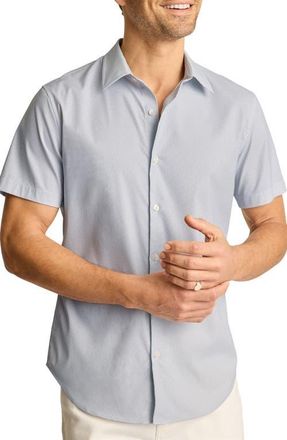 Bonobos Slim Fit Tech Performance Short Sleeve Button-Up Shirt in Breen Geo at Nordstrom, Size Xx-Large