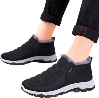 Generic Snow Boots Mens Waterproof, Slip On Shoes Fur Lined Winter Shoe Insulated Ankle Boot Flat Anti Slip Warm Boots Comfortable Casual Shoes Lightweight Tr