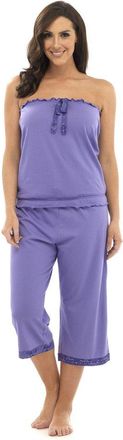 Tom Franks Bandeau Pyjama Set with Tile Print Detailing Lilac 12-14