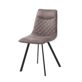 Oresteluchetta Juego 4 sillas vintage grises, 89x46x53 cm, piel sint&eacute;tica comedor