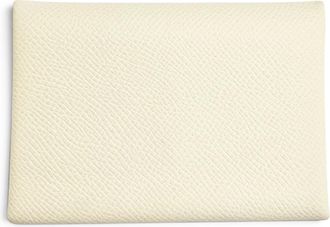 Herm&egrave;s Silver Epsom Leather Coin Purse/Coin Case (Pre-Owned)