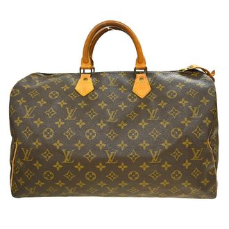 Louis Vuitton Speedy Handbag Monogram Canvas Brown Canvas Handbag (Pre-Owned)
