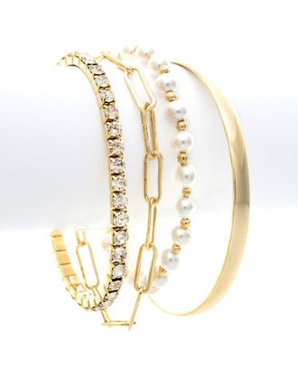 Rivka Friedman 18K Plated Cz Set Of 4 Bracelet
