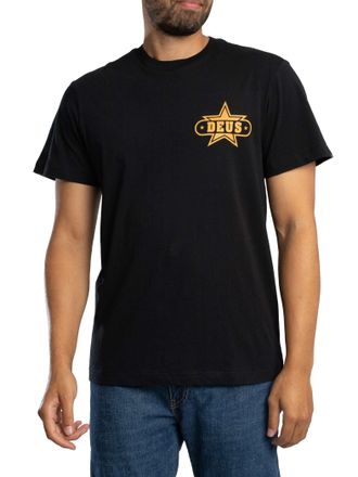 Deus Ex Machina Mens Gumshoe Back Graphic T-Shirt, Black, M