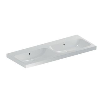 Keramag Geberit Doppelwaschtisch Icon Light 1200x480mm O Hahnloch Mit &Uuml;berlauf Wei&szlig;