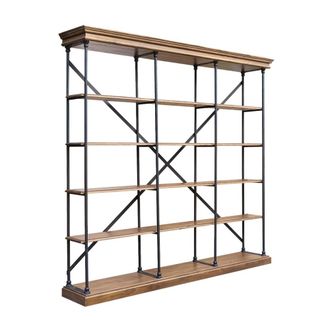 Robin des Bois Estanter&iacute;a de estilo moderno en madera y metal, 4 estantes marr&oacute;n