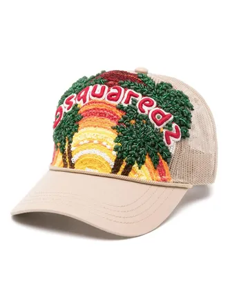 Dsquared2 motif-embroidered baseball cap - women - Polyester/Cotton - One Size - Neutrals