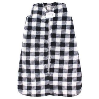 Hudson Baby Cozy Flannel Slumber Sack in Black Plaid at Nordstrom