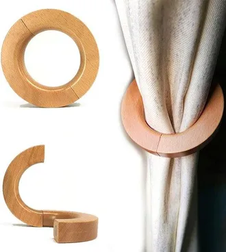 No Brand Sujetadores/alzapa&ntilde;os De Cortina De Madera, Decoraci&oacute;n Cl&aacute;sica Retro Europea Para Ventanas De Hogar Y Oficina, Magn&eacute;ticos Fuertes, Duraderos Y Multifu