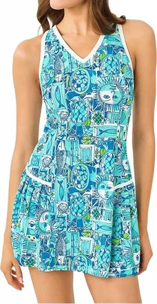 Lilly Pulitzer Upf 50+ Luxletic Bacio Active Dress In Mint Condition Harlillyquin