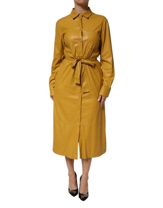 Pinko Polyester Belted Shirt Midi Long Sleeve Womens (Pre-Owned)