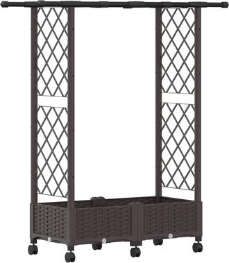 vidaXL Cama Elevada Con Trellis Y Techo Marr&oacute;n 122,5 X 40 X 127 Cm Pp Vidaxl