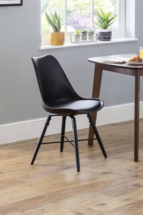 Julian Bowen Kari Plastic Dining Chair (Set of 2) in Black