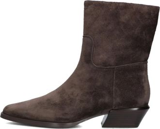 Stefano Lauran Bruine Su&egrave;de Enkellaarsjes met Blokhak - Dames - Cowboylaarzen - Bruin - 40 EU - Su&egrave;de - Schoenen