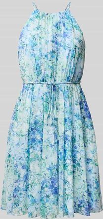 Jake*s Cocktailkleid mit Raffungen in Blau Melange, Größe 32