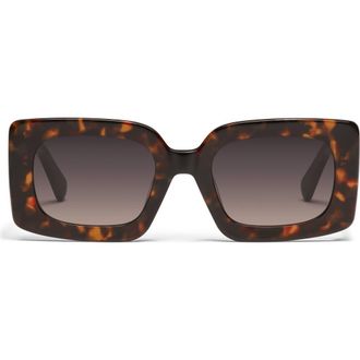Quay Talk Show 53mm Square Sunglasses in Neutral Tort/Smoke Taupe at Nordstrom