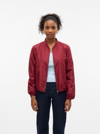 Vero Moda Outdoorjacke VERO MODA VMLEE SHORT BOMBER JACKET GA, Damen, Gr. XS, rot (syrah), Web, Obermaterial: 100% Polyester, unifarben, regular fit normal, Run
