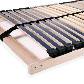 Berkfield Home Slatted Bed Bases 2 pcs with 42 Slats 7 Zones 90x200 cm in Brown