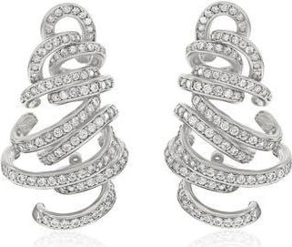 Suzy Levian Cubic Zirconia Spiral Drop Earrings in White at Nordstrom Rack