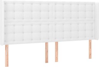 vidaXL Cabecero Con Led Cuero Sint&eacute;tico Blanco 183x16x118/128 Cm Vidaxl