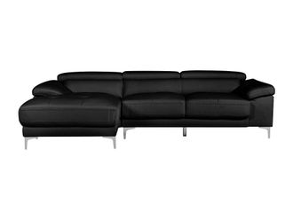 VENTE-UNIQUE.COM Sof&aacute; rinconera piel negro