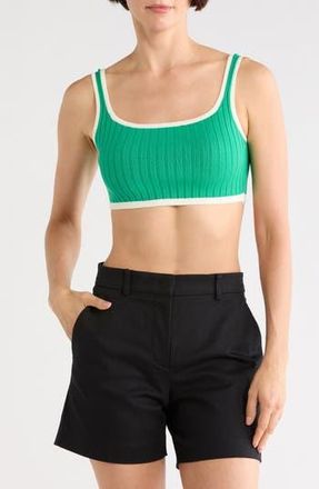 Longchamp Ribbed Crop Sweater Tank in Grass at Nordstrom Rack, Size Medium